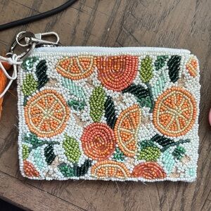 Handcrafted Beaded Citrus Clutch